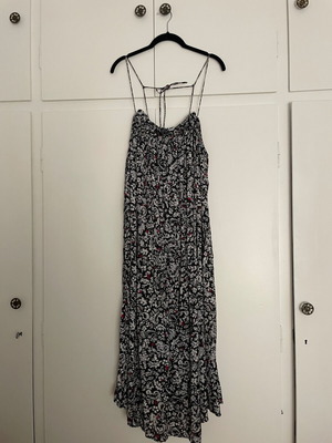 Zara maxi dress black with low back, medium, like new