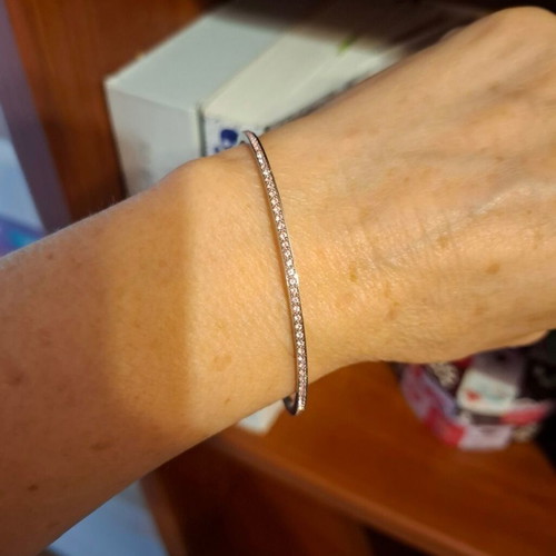 Swarovski bracelet new silver with pink zircon