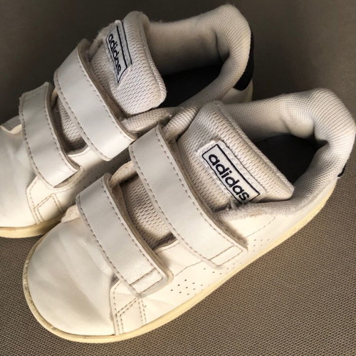 Adidas sports shoes used, size 25, black and white
