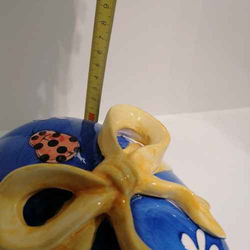 Vintage ceramic egg like new with lid and decorative details