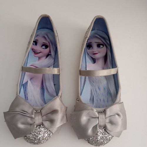 H&M ballerina shoes for girls size 33 like new, silver