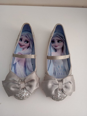 H&M ballerina shoes for girls size 33 like new, silver