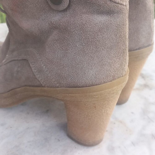 Suede women's ankle boots like new, beige, size 39