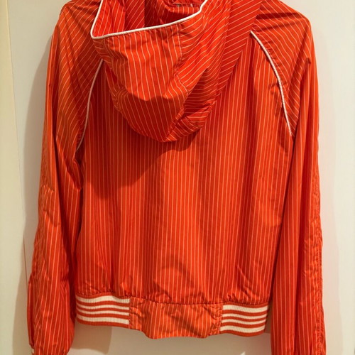 H&M jacket used, thin windbreaker, size S-XS, white orange