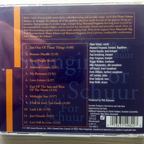Diane Schuur Maynard Ferguson Swingin' for Schuur CD used, jazz