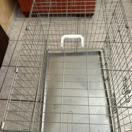 Metal dog or cat house, foldable aluminum with two doors
