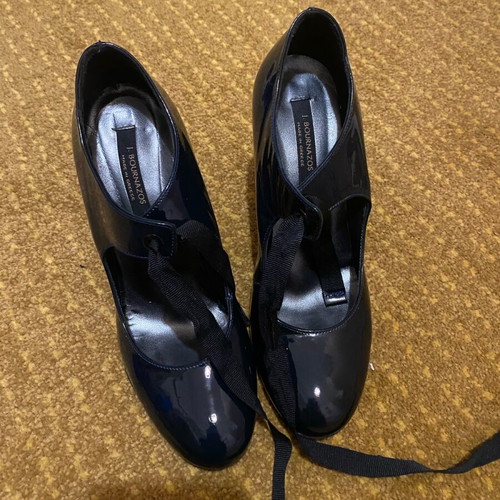 Bournazos leather pumps used, size 38, blue-black