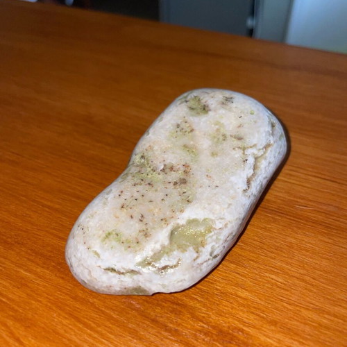 White quartz new with green inclusions