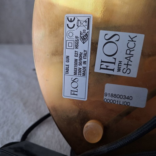 Flos Lounge Gun Lamp Philippe Starck authentic gold finish