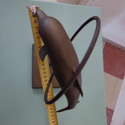 Vintage bronze dolphin used