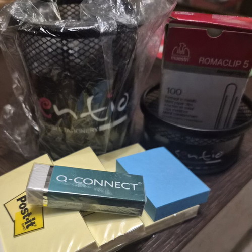 Stationery and office accessories new, including Q-Connect eraser and Sentio organizers