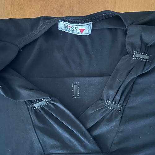 Miss short-sleeve blouse size XL black like new, made in France