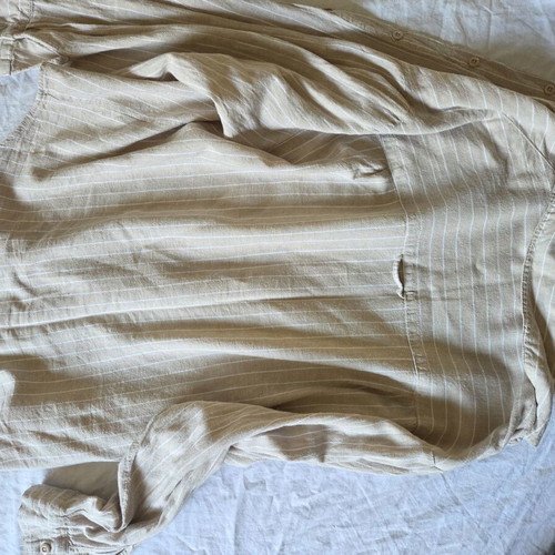 House oversized striped shirt size S linen blend beige used