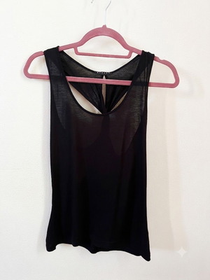 Sisley Black Sleeveless Top with Twist Detail Size S like new