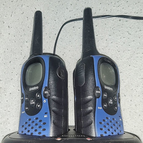 Uniden PMR845-2CK radios used, set of two with chargers and extra batteries