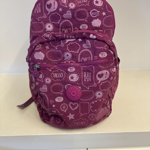 Kipling school bag like new with pencil case, purple color