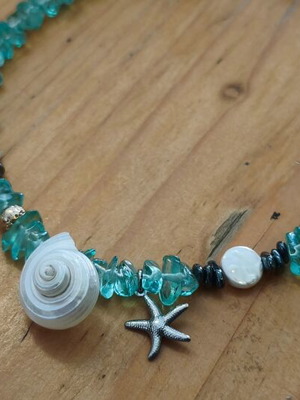Handmade necklace with natural materials and stainless steel 304