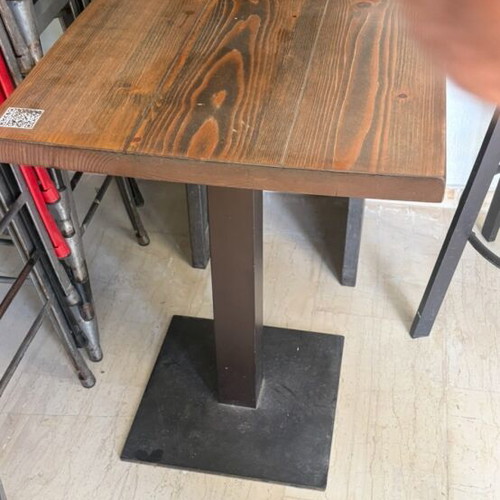 Wooden table with iron base used, set of 3