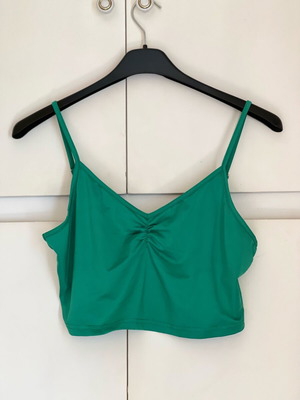 Shein green crop top tirante like new, size L
