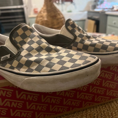 Vans UA Classic Slip-On (Checkerboard) Pewtert size 43 like new