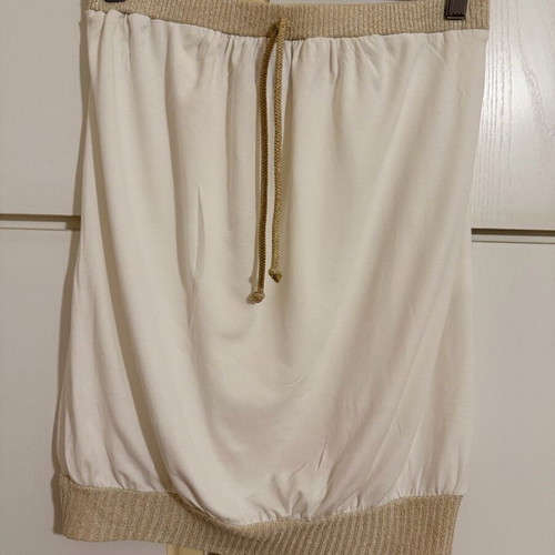 Strapless women's blouse 4teens size M white and gold like new