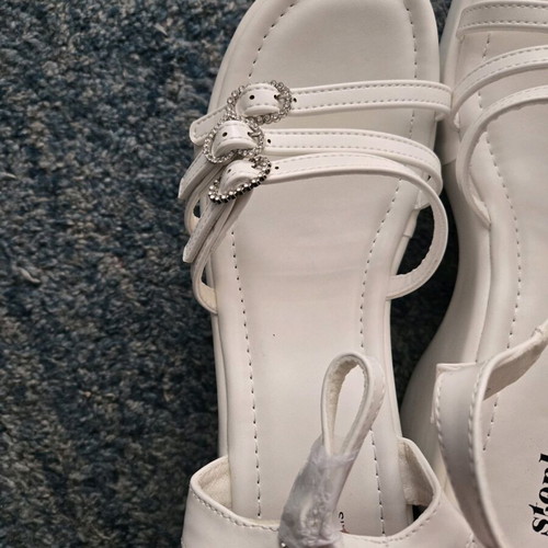 Stephan women's platform sandals size 41 new white with 9 cm heel