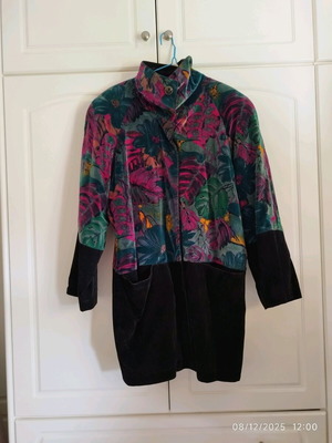 Πανωφόρι one size vintage suede σαν καινούργιο με λουλουδένιο σχέδιο