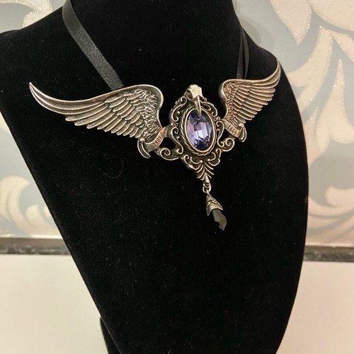 Alchemy Gothic necklace My Soul From The Shadow like new, purple and silver