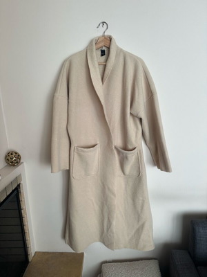 Μακρύ μάλλινο cardigan μεταχειρισμένο, one size, μπεζ