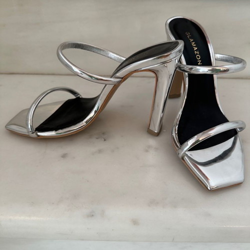Glamazons silver sandals size 37 used, worn once