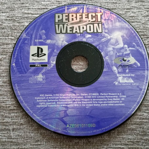 Perfect Weapon PS1 game, action fighting, complete in box