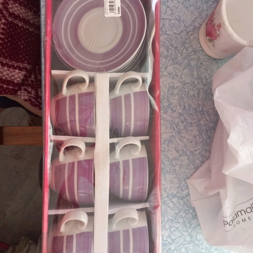 Porcelain set of 6 pieces for cappuccino, tea and filter coffee, new