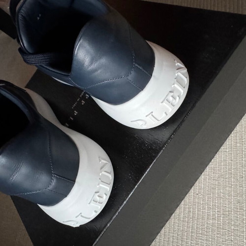 Philipp Plein hexagon leather sneakers, size 44, blue
