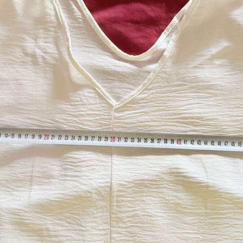White airy blouse with V neckline and ruffle sleeves, like new, size L/XL
