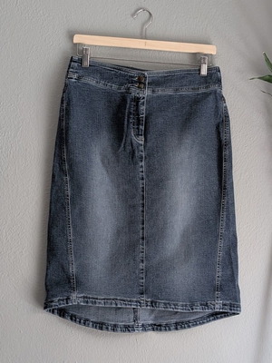 S.Oliver stretch denim midi skirt, blue