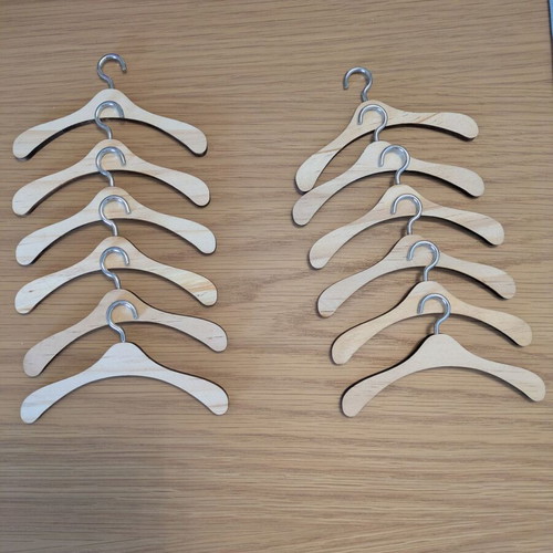 Wooden doll hangers pack of 12 new