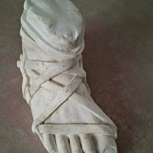 Plaster Copy of Ancient Greek or Roman Foot with Military Sandal used