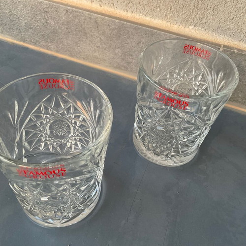 Famous Grouse set of two collectible whisky glasses new