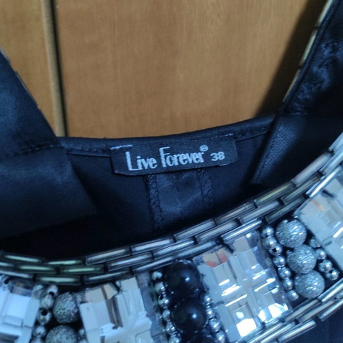 Libertee formal dress used, black with embroidered collar