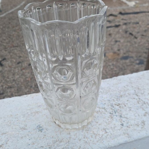 Retro glass vase 23cm height and 14cm diameter, used