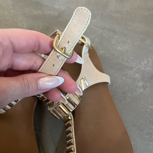Zara women's sandals used, size 39, gold with double straps