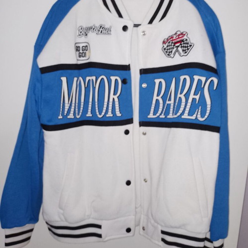 Stradivarius jacket size medium, like new, white and blue