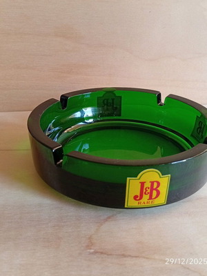 Glass ashtray J&B Rare like new, green color