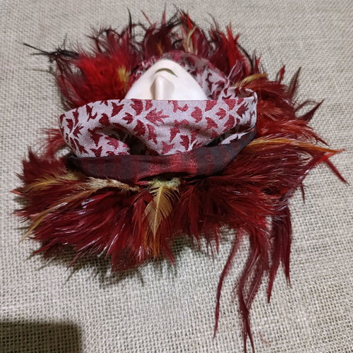 Vintage Venetian Mask porcelain art and feathers used