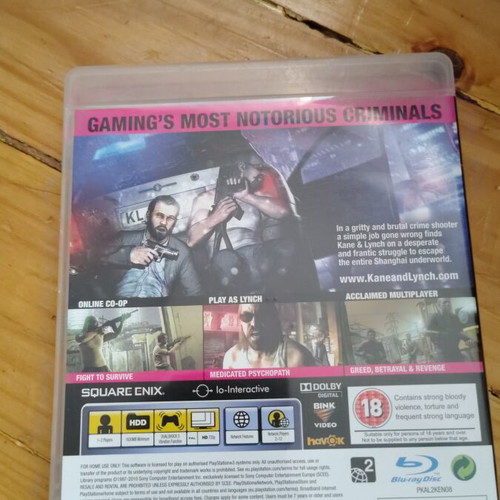 Kane & Lynch 2 Dog Days PS3 game used, complete with manual