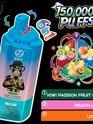 Uzy 150k Puffs Vape, Kiwi Passion Fruit Guava flavor