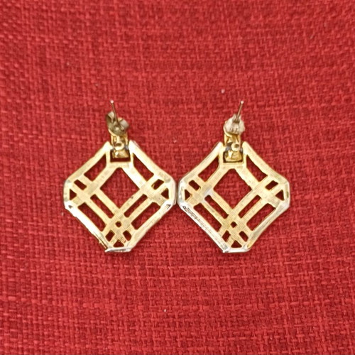 Steel gold-colored earrings like new