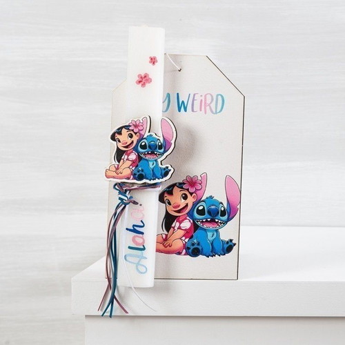Lilo & Stitch Easter Candle new with wooden tag