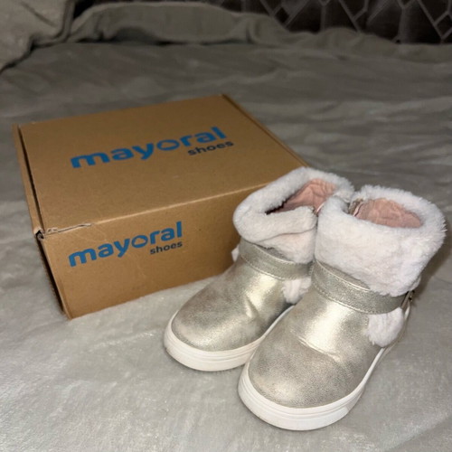 Mayoral boots for girls silver like new, size 23