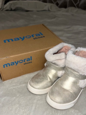 Mayoral boots for girls silver like new, size 23